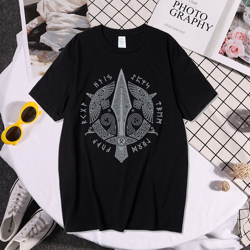 ؿ]Odin Vikings T Shirt  ĭ𳪺   Valhal..